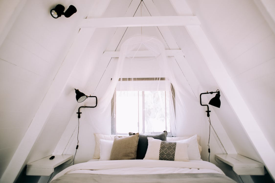 An attic converted into a bedroom